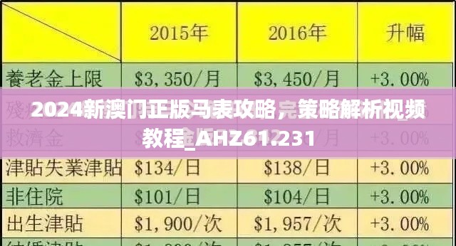 2024新澳门正版马表攻略，策略解析视频教程_AHZ61.231