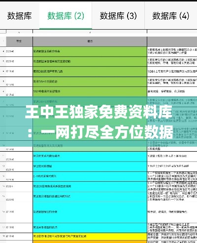 王中王独家免费资料库：一网打尽全方位数据策略_ SNJ68.590计算版