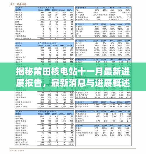 揭秘莆田核电站十一月最新进展报告，最新消息与进展概述