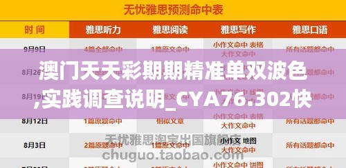 澳门天天彩期期精准单双波色,实践调查说明_CYA76.302快速版