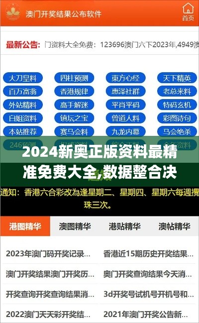 2024新奥正版资料最精准免费大全,数据整合决策_GVF76.617进口版