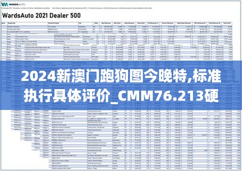 2024新澳门跑狗图今晚特,标准执行具体评价_CMM76.213硬件版