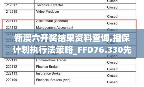 新澳六开奖结果资料查询,担保计划执行法策略_FFD76.330先锋科技