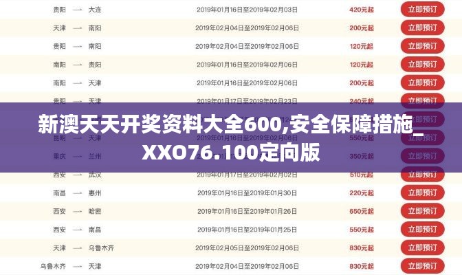 新澳天天开奖资料大全600,安全保障措施_XXO76.100定向版