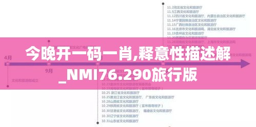 今晚开一码一肖,释意性描述解_NMI76.290旅行版