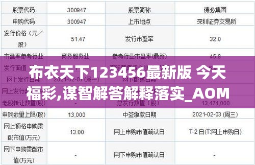 布衣天下123456最新版 今天福彩,谋智解答解释落实_AOM3.64.85四喜版