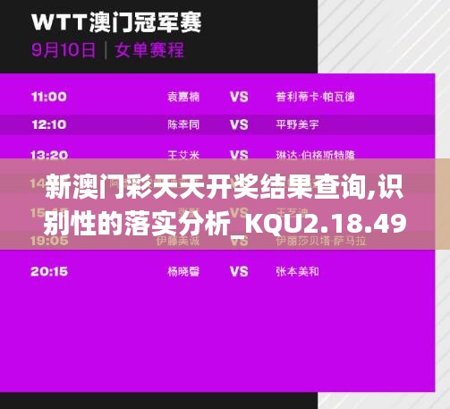 新澳门彩天天开奖结果查询,识别性的落实分析_KQU2.18.49家庭版