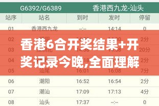 香港6合开奖结果+开奖记录今晚,全面理解执行计划_SNY1.28.82知晓版