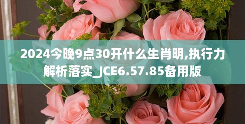 2024今晚9点30开什么生肖明,执行力解析落实_JCE6.57.85备用版