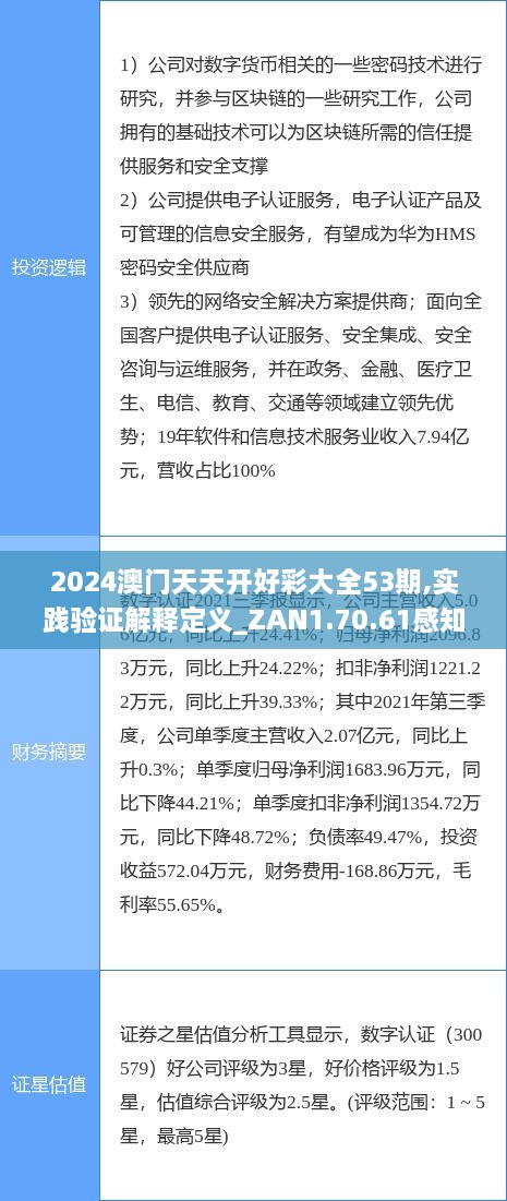 2024澳门天天开好彩大全53期,实践验证解释定义_ZAN1.70.61感知版