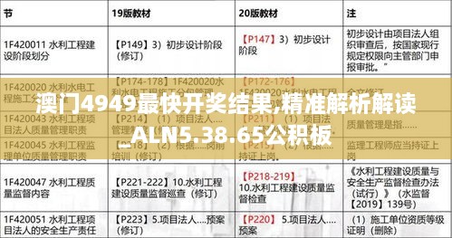 澳门4949最快开奖结果,精准解析解读_ALN5.38.65公积板