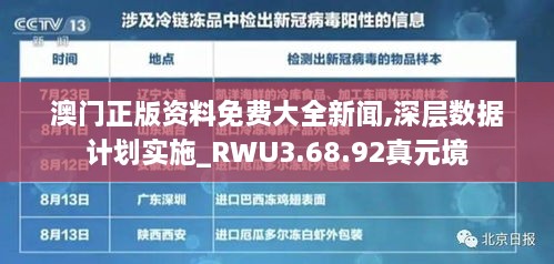 澳门正版资料免费大全新闻,深层数据计划实施_RWU3.68.92真元境