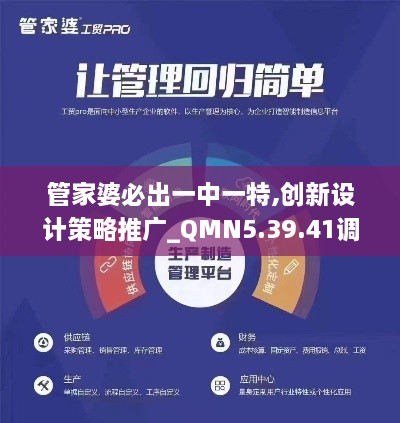 管家婆必出一中一特,创新设计策略推广_QMN5.39.41调整版