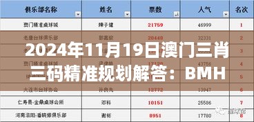 2024年11月19日澳门三肖三码精准规划解答：BMH3.65.55旗舰版凤凰艺术精选