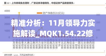 精准分析：11月领导力实施解读_MQK1.54.22修订版