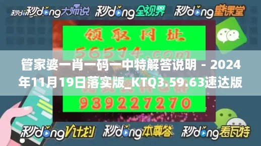 管家婆一肖一码一中特解答说明 - 2024年11月19日落实版_KTQ3.59.63速达版