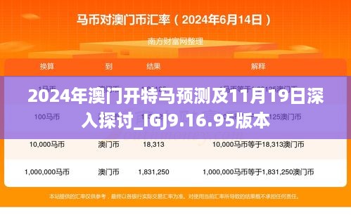 2024年澳门开特马预测及11月19日深入探讨_IGJ9.16.95版本