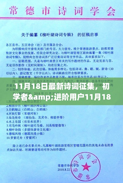 初学者与进阶用户诗词征集活动步骤指南——11月18日最新诗词征集活动启动！