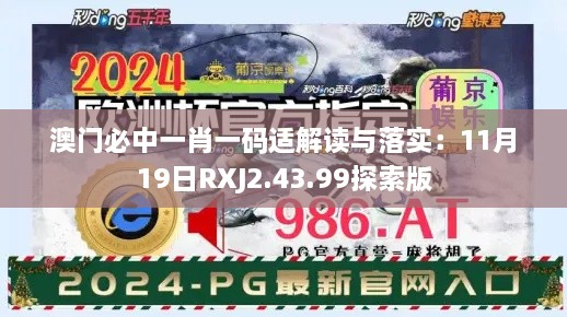 澳门必中一肖一码适解读与落实：11月19日RXJ2.43.99探索版