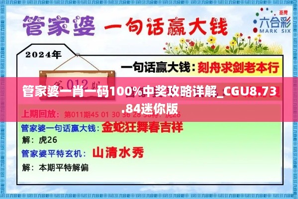 管家婆一肖一码100%中奖攻略详解_CGU8.73.84迷你版