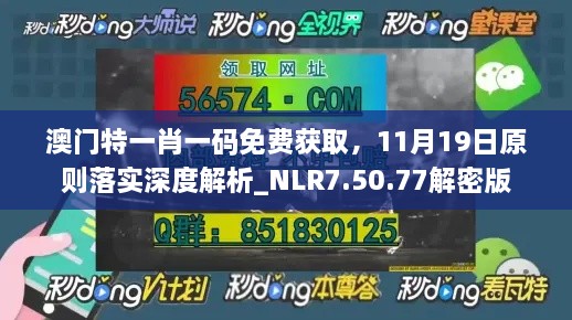 澳门特一肖一码免费获取，11月19日原则落实深度解析_NLR7.50.77解密版