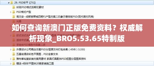 如何查询新澳门正版免费资料？权威解析现象_BRO5.53.65特制版