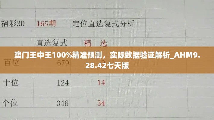 澳门王中王100%精准预测，实际数据验证解析_AHM9.28.42七天版