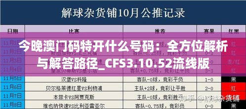 今晚澳门码特开什么号码：全方位解析与解答路径_CFS3.10.52流线版