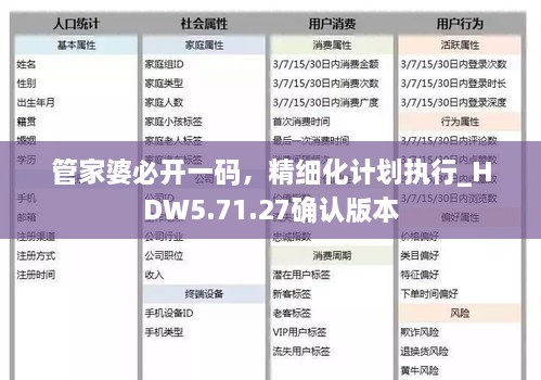 管家婆必开一码，精细化计划执行_HDW5.71.27确认版本