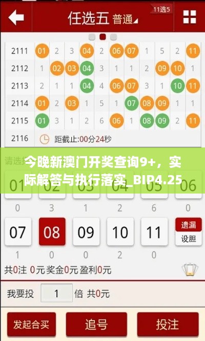 今晚新澳门开奖查询9+，实际解答与执行落实_BIP4.25.25社区版