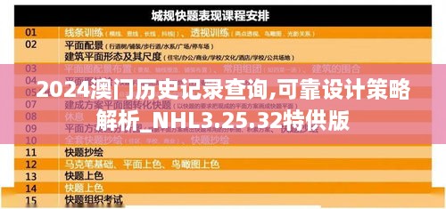 2024澳门历史记录查询,可靠设计策略解析_NHL3.25.32特供版