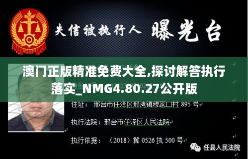 澳门正版精准免费大全,探讨解答执行落实_NMG4.80.27公开版