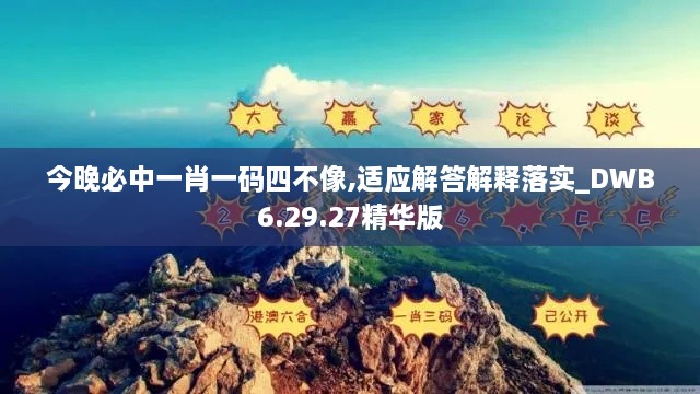 今晚必中一肖一码四不像,适应解答解释落实_DWB6.29.27精华版