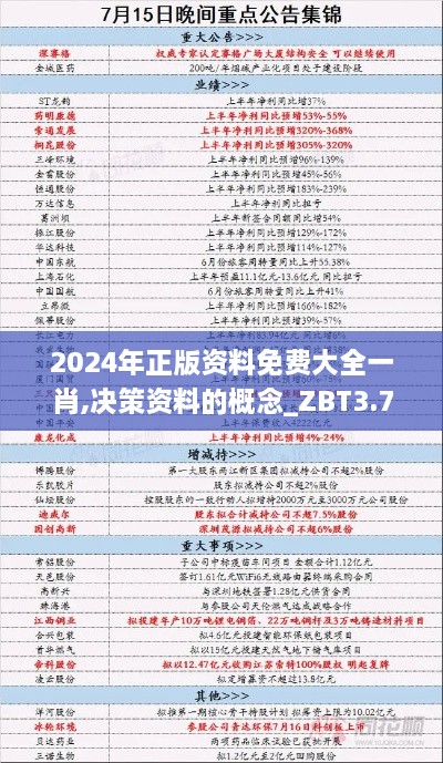 2024年正版资料免费大全一肖,决策资料的概念_ZBT3.78.44超凡版