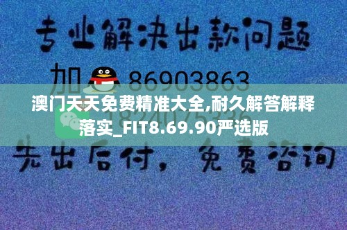 澳门天天免费精准大全,耐久解答解释落实_FIT8.69.90严选版