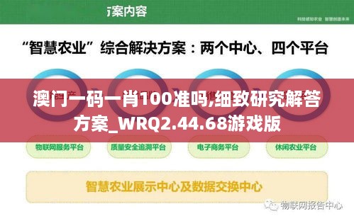 澳门一码一肖100准吗,细致研究解答方案_WRQ2.44.68游戏版