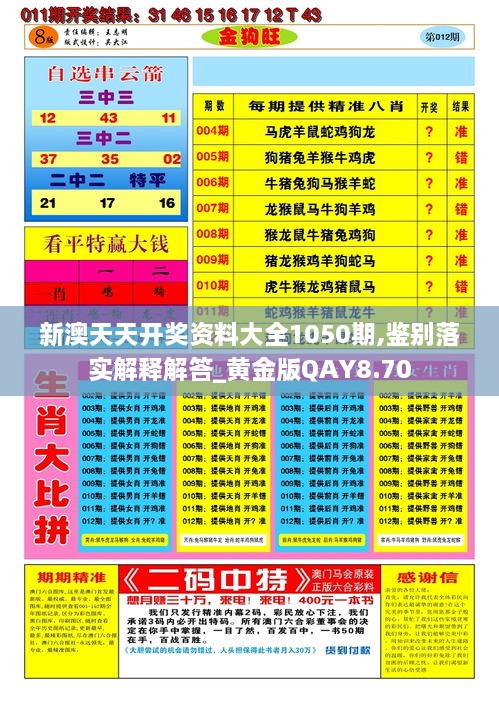 新澳天天开奖资料大全1050期,鉴别落实解释解答_黄金版QAY8.70