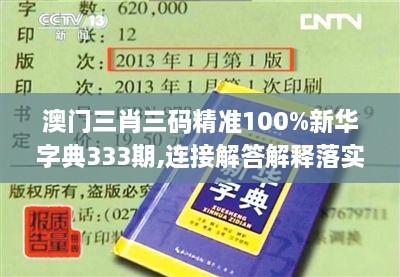 澳门三肖三码精准100%新华字典333期,连接解答解释落实_NVY8.45.46实验版