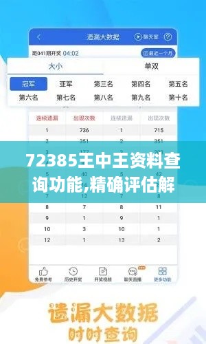 72385王中王资料查询功能,精确评估解析现象_Allergo版(意为轻快)XFS2.15