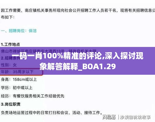 一码一肖100%精准的评论,深入探讨现象解答解释_BOA1.29