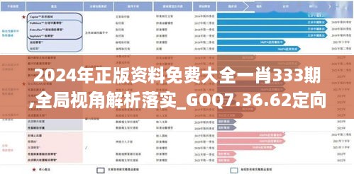 2024年正版资料免费大全一肖333期,全局视角解析落实_GOQ7.36.62定向版