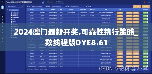 2024澳门最新开奖,可靠性执行策略_数线程版OYE8.61