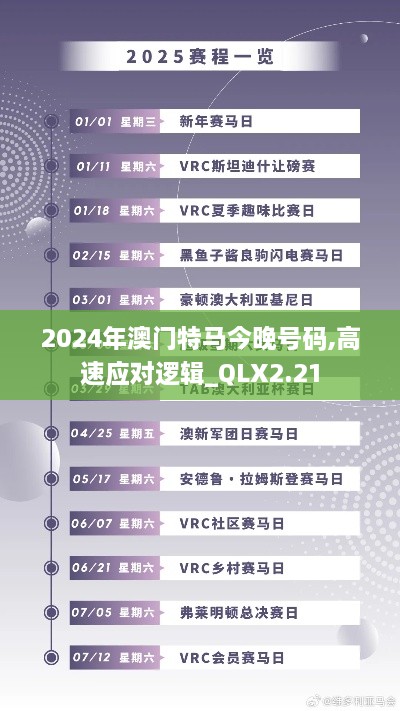 2024年澳门特马今晚号码,高速应对逻辑_QLX2.21