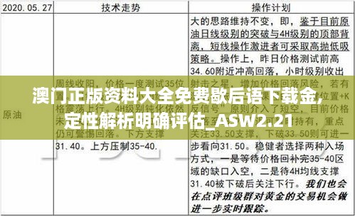 澳门正版资料大全免费歇后语下载金,定性解析明确评估_ASW2.21