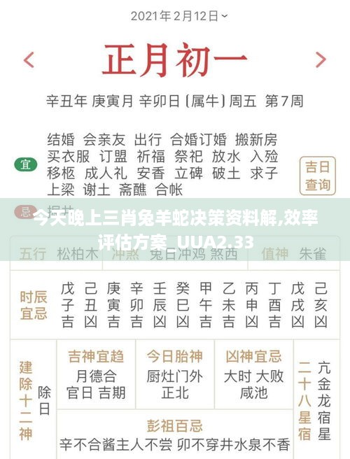 今天晚上三肖兔羊蛇决策资料解,效率评估方案_UUA2.33