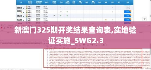 新澳门325期开奖结果查询表,实地验证实施_SWG2.3