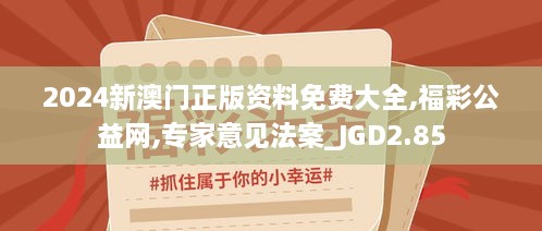 2024新澳门正版资料免费大全,福彩公益网,专家意见法案_JGD2.85