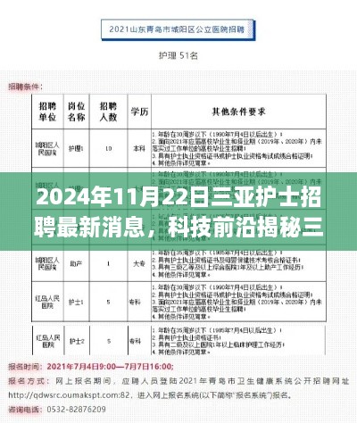 三亚护士招聘最新消息，智能护理助手引领智能医疗新时代