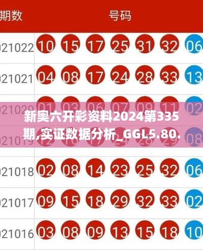 新奥六开彩资料2024第335期,实证数据分析_GGL5.80.93深度版