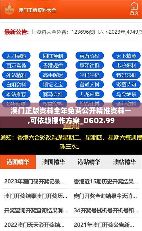 澳门正版资料全年免费公开精准资料一,可依赖操作方案_DGO2.99